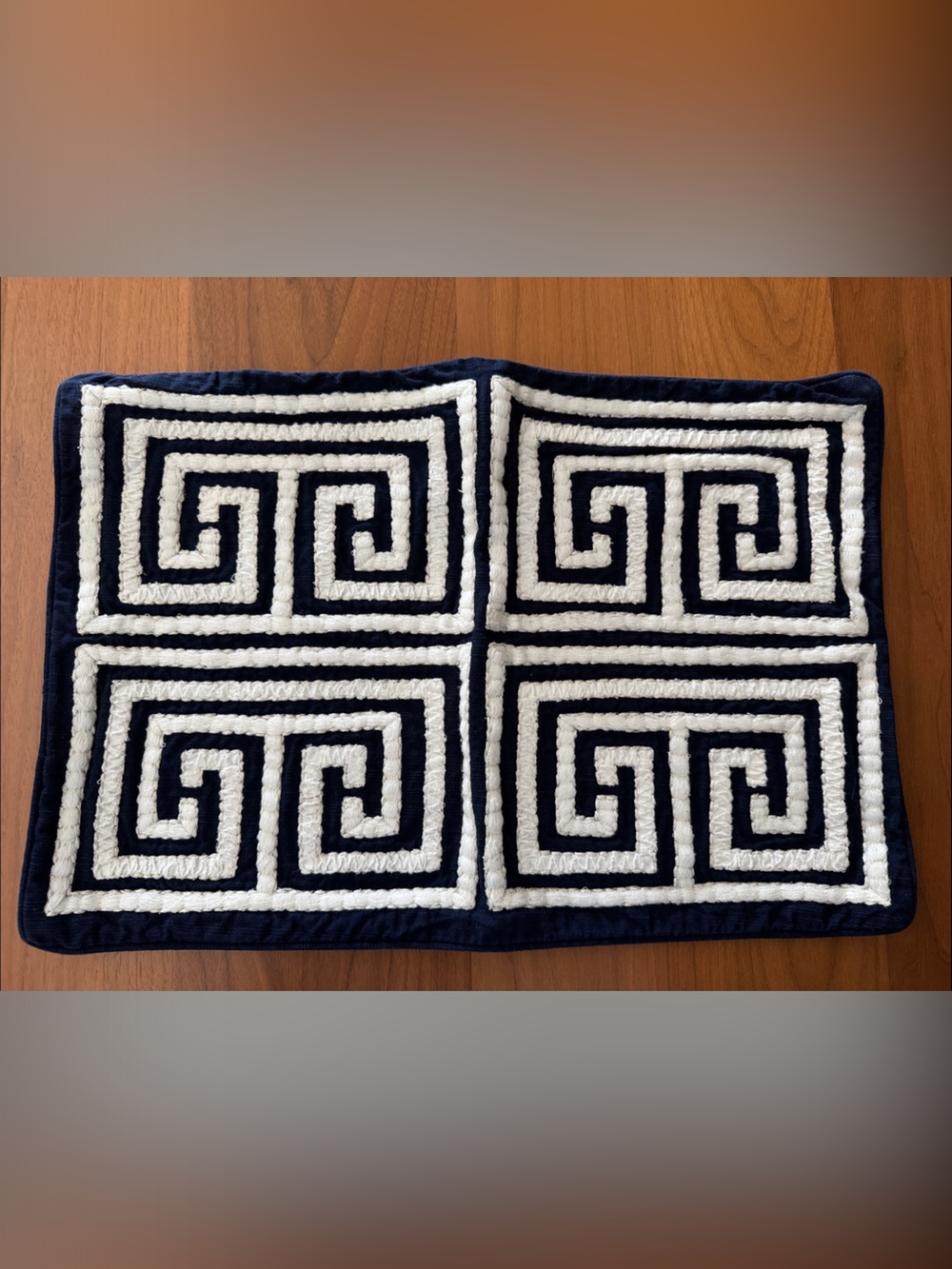 Navy and White Geometric Throw Pillow Cover - Home Accents